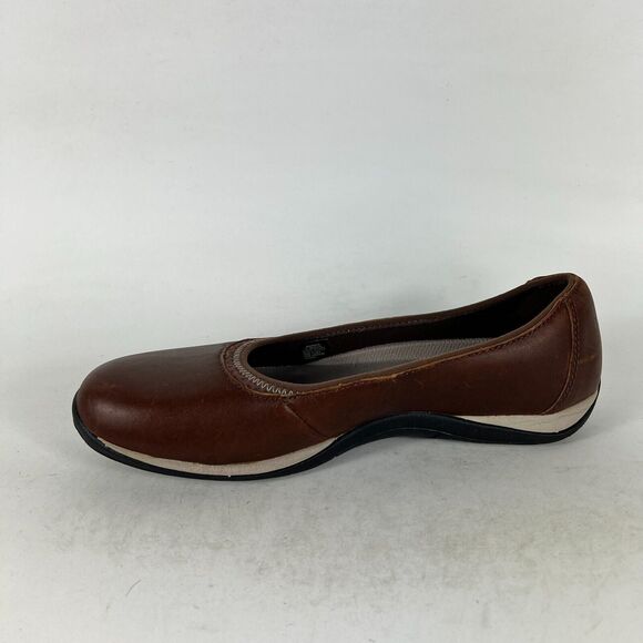 L.L. Bean Ballet Flats Shoes Women's 8.5 Brown Leather Round Toe Slip On Casual - Picture 5 of 9